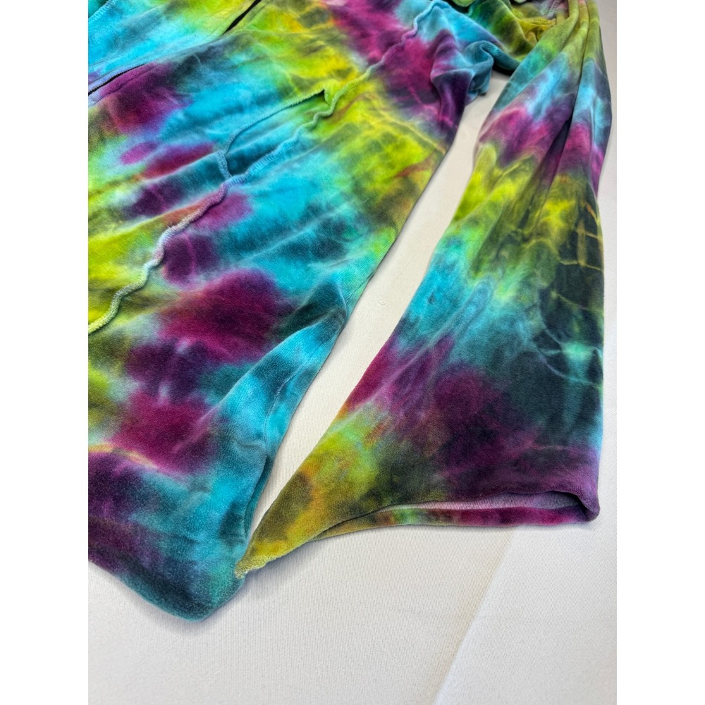 Tie Dye Zip Hoodie Jacket Hippie Festival Grunge Fairycore Y2K Layering Hoodie-S - Picture 2 of 9